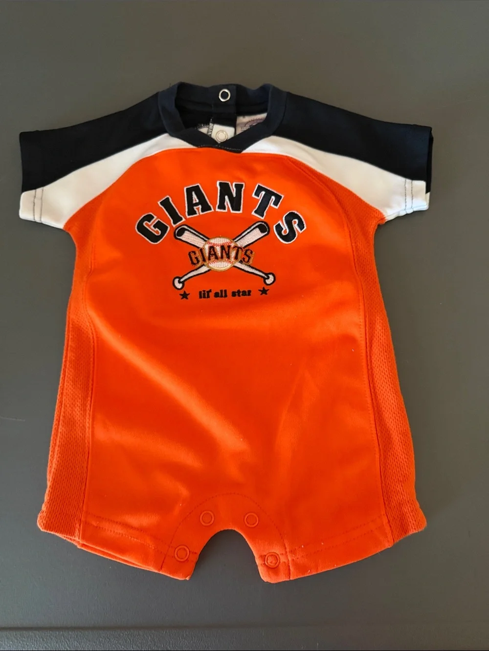 Giants MLB Orange & Black Baby Romper 6-9M